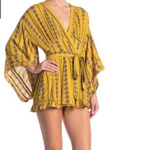 Geometric Kimono Sleeve Romper